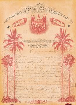 Lote 578: DOCUMENTO - José Martí (Gran Carta Nº 14. La Guerra de Cuba)