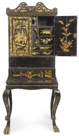 Lote 1401: Mueble escritorio chino para la exportación, Cantón Dinastía Qing h. 1840-70.