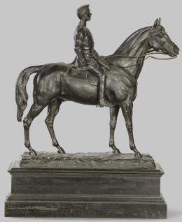 Lote 1453: "Hombre a Caballo" Escultura en bronce S. XIX