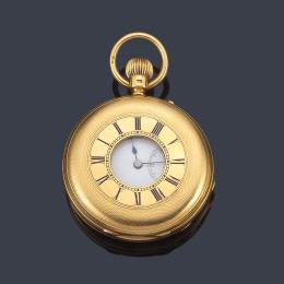 Lote 2479: J.R. LOSADA 105 Regent St. London nº 9194, reloj cazador con caja en oro amarillo de 18 K.