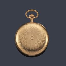 Lote 2484: WAHL & Co. Reloj de colgar con caja en oro amarillo de 18 K.