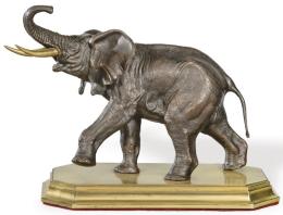 Lote 1458: "Elefante" en bronce patinado y dorado mediados del S. XX.