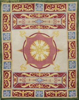 Lote 1436: Alfombra española en lana basada en un cartón de la Real Fábrica de Tapices, Diseñó Savonnerie