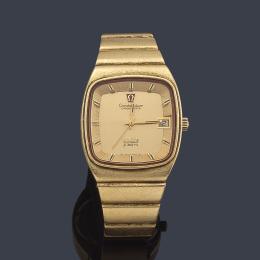 Lote 2621: OMEGA Chronometer Electronic de caballero con caja y brazalete en oro amarillo de 18 K. Con estuche y documentación.