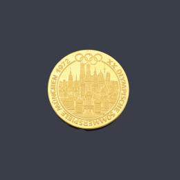 Lote 2693: Moneda conmemorativa Juegos Olimpicos de Múnich 1972 en oro de 22 K.