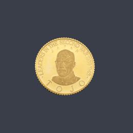 Lote 2700: Moneda conmemorativa Tojo en oro de 22 K.