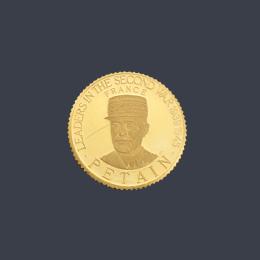 Lote 2702: Moneda conmemorativa, Petain en oro de 22 K
