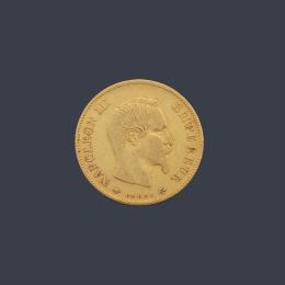 Lote 2707: Moneda 10 francos Napoleón III en oro de 22 K