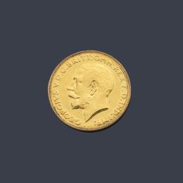 Lote 2719: Moneda de libra esterlina, Jorge V en oro de 22 K.