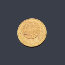 Lote 2750: Moneda de 20 pesos Mexicanos en oro de 22K.