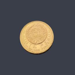 Lote 2751: Moneda de 20 pesos Mexicanos en oro de 22K.