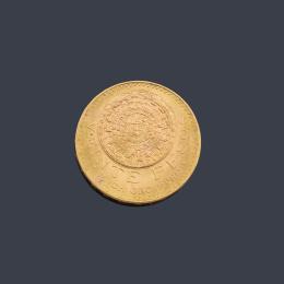 Lote 2752: Moneda de 20 pesos Mexicanos en oro de 22K.