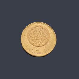 Lote 2754: Moneda de 20 pesos Mexicanos en oro de 22K.