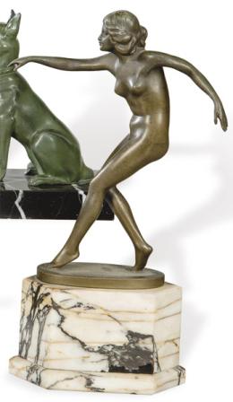 Lote 1446: A. Umgeher Alemania h. 1930
"Mujer Danzando"
Escultura de bronce patinad
