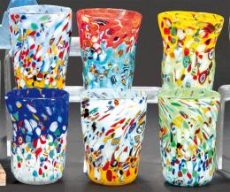 Lote 1441: Seis vasos de Murano de colores