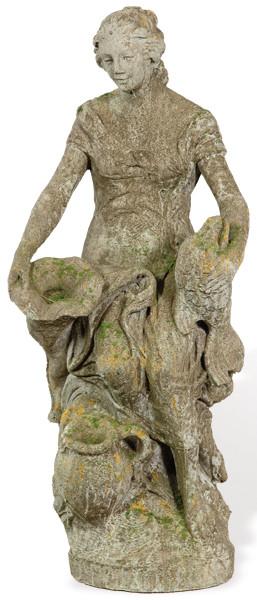 Lote 1453: "Aguadora" figura de arenisca para jardín.