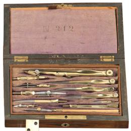 Lote 1493: Caja de compases de palosanto, Francia h. 1900.