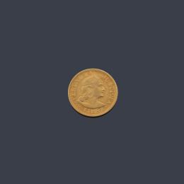 Lote 2534: Moneda República Peruana, 1/2 libra en oro de 22 K: