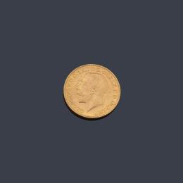 Lote 2538: Moneda de libra esterlina, Jorge V en oro de 22 K.