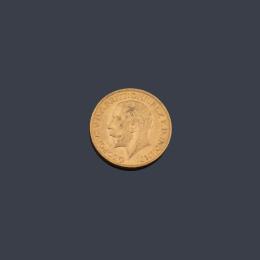 Lote 2539: Moneda de libra esterlina, Jorge V en oro de 22 K.