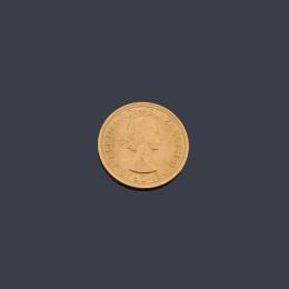 Lote 2540: Moneda de libra esterlina, Isabel II en oro de 22 K.
