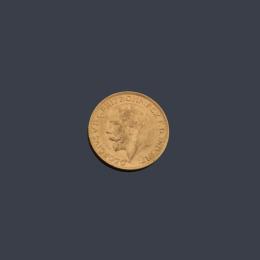Lote 2542: Moneda de libra esterlina, Jorge V en oro de 22 K.