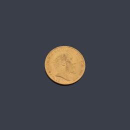 Lote 2543: Moneda de libra esterlina, Eduardo VII en oro de 22 K.