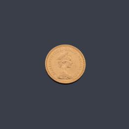Lote 2544: Moneda de libra esterlina, Isabel II en oro de 22 K.