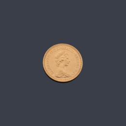 Lote 2545: Moneda de libra esterlina, Isabel II en oro de 22 K.