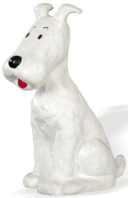 Lote 1514: Hergé "Milú"<br>Figura en cartón piedra firmada "Ivellé"