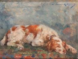 Lote 123: MARIE LUCAS-ROBIQUET - Spaniel dormido