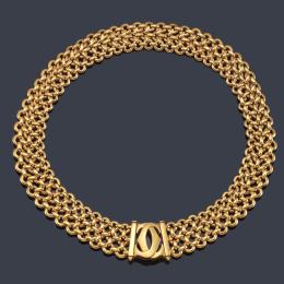 Lote 2320: CARTIER<br>Collar de la colección doble C "Penélope" realizado en oro amarillo de 18K. Año 1997.