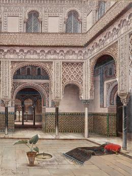 Lote 148: TOMÁS ACEVES - Interior del Alcázar de Sevilla