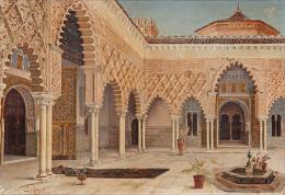 Lote 149: ENRIQUE ROLDÁN - Interior del Alcázar de Sevilla