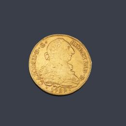 Lote 2610: Carlos III 8 escudos Popayan 1789 S