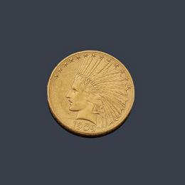 Lote 2628: Moneda 10 dólares USA en oro de 22 K,