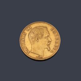 Lote 2634: Napoleón III 50 Francos franceses 1858 en oro de 22 K.