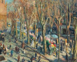 Lote 324: EMILIO BOSCH ROGER - La Rambla de Barcelona con sol