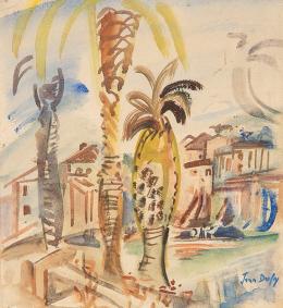 Lote 337: JEAN DUFY - Pueblo con palmeras