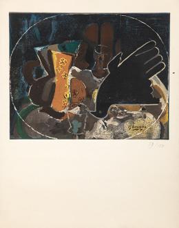 Lote 0584<br>GEORGES BRAQUE - Pichet et Oiseau