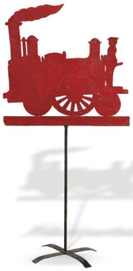 Lote 1043<br>Veleta de hierro pintado "Tren"