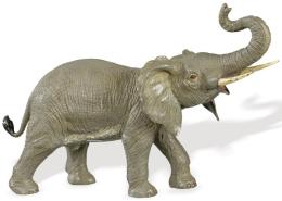 Lote 1288: Franz Xavier Bergmann (Austria 1.861-1.936)<br>"Elefante"<br>En bronce policromado