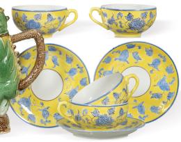 Lote 1423: Juego de once tazas con sus platos para café en porcelana japonesa de Suzuki Co. mediados del S. XX.