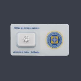 Lote 2445-B: Brillante de 2,74 ct en blister. Certificado IGE.<br>Según certificado es color F y pureza VVS1.