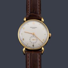 Lote 2515: PATEK PHILIPPE Calatrava  ref. 1461 caja nº 632.383 movimiento nº 901.129 de caballero con caja en oro amarillo de 18 K, c. 1943. Con estuche y documentación.