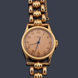 Lote 2516<br>PATEK PHILIPPE con caja en oro rosa de 18 K y brazalete de joyero en oro rosa de 18 K.