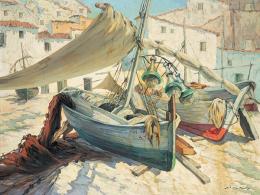 Lote 322: EMILIO MOLINA NUÑEZ - Barcos en la playa