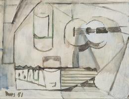 Lote 346: FRANCISCO BORES - Sin título. Composition à la guitare