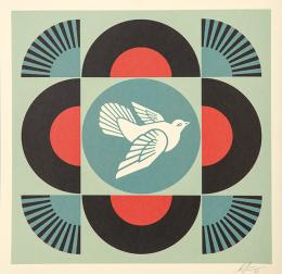 Lote 445: OBEY - Geometric Dove (blue)