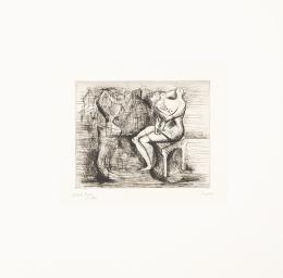 Lote 586: HENRY MOORE - Seated Mother and Child (4º Estado)